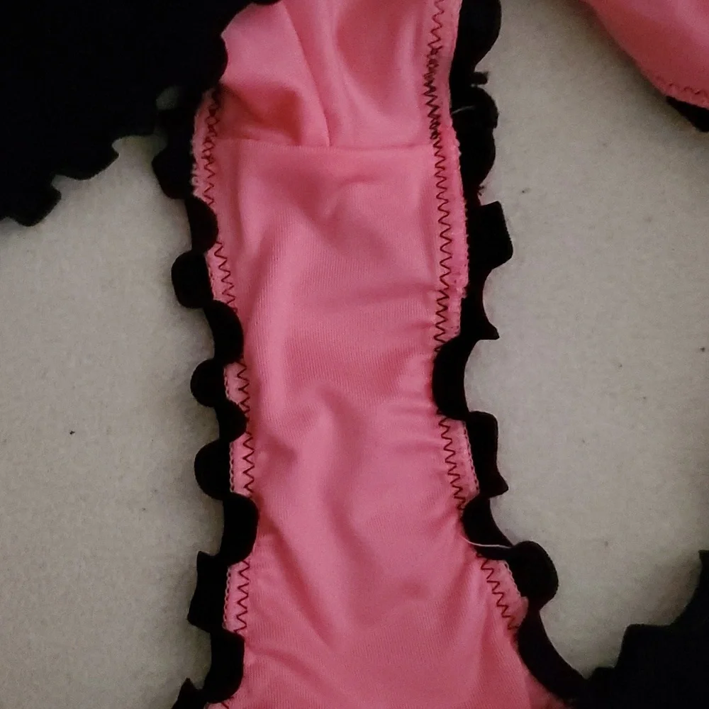 PINK VICTORIA'S SECRET Swimwear Bikini Top Ruffle Hem Bottom Swimsuit Set - Picture 12 of 12